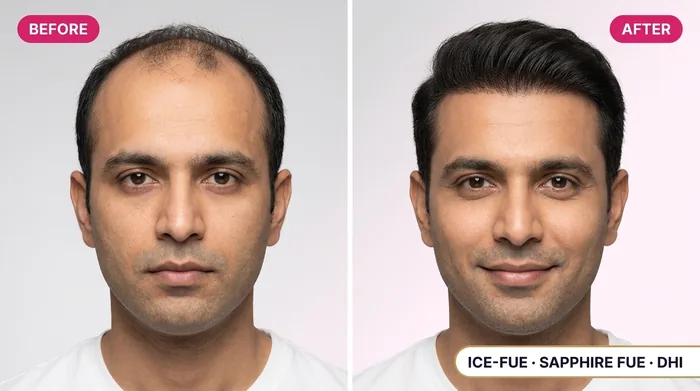 FUE Hair Transplant Before and After Result 3 - AlKhaleej Clinics Karachi