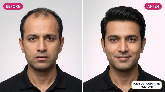 FUE Hair Transplant Before and After Result 5 - AlKhaleej Clinics Karachi